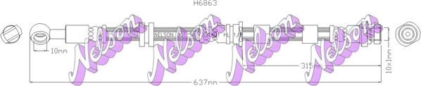 Kawe H6863 - Гальмівний шланг autozip.com.ua