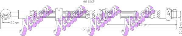 Kawe H6862 - Гальмівний шланг autozip.com.ua