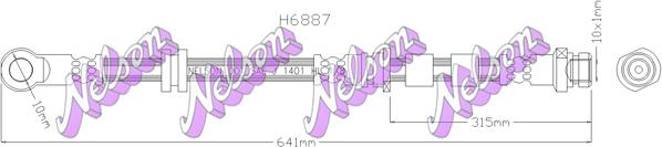 Kawe H6887 - Гальмівний шланг autozip.com.ua