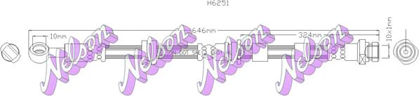 Kawe H6251 - Гальмівний шланг autozip.com.ua