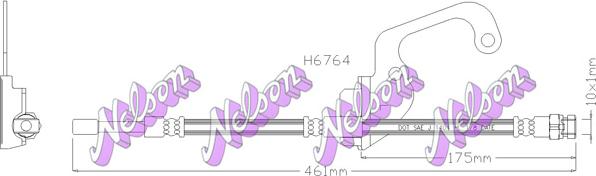 Kawe H6764 - Гальмівний шланг autozip.com.ua