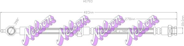 Kawe H1703 - Гальмівний шланг autozip.com.ua