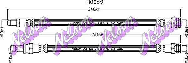 Kawe H8059 - Гальмівний шланг autozip.com.ua