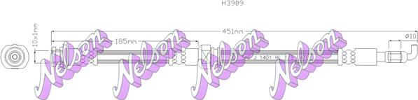 Kawe H3909 - Гальмівний шланг autozip.com.ua