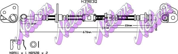 Kawe H3983Q - Гальмівний шланг autozip.com.ua