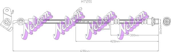 Kawe H7201 - Гальмівний шланг autozip.com.ua