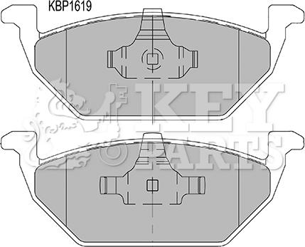 Key Parts KBP1619 - Гальмівні колодки, дискові гальма autozip.com.ua