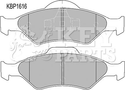 Key Parts KBP1616 - Гальмівні колодки, дискові гальма autozip.com.ua