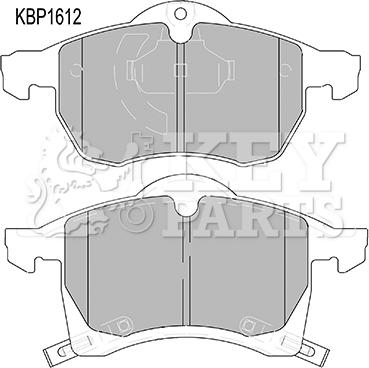 Key Parts KBP1612 - Гальмівні колодки, дискові гальма autozip.com.ua
