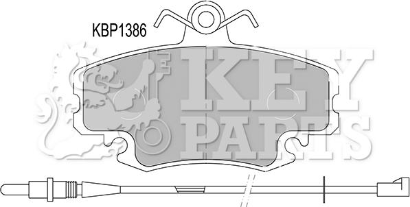 Key Parts KBP1386 - Гальмівні колодки, дискові гальма autozip.com.ua
