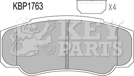 Key Parts KBP1763 - Гальмівні колодки, дискові гальма autozip.com.ua