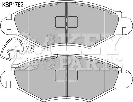 Key Parts KBP1762 - Гальмівні колодки, дискові гальма autozip.com.ua