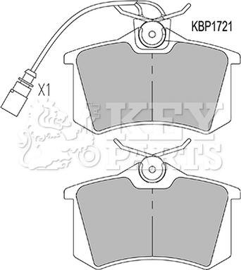 Key Parts KBP1721 - Гальмівні колодки, дискові гальма autozip.com.ua