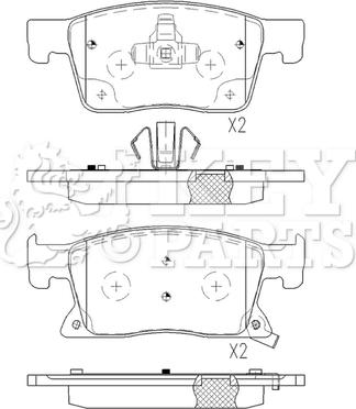 Key Parts KBP2568 - Гальмівні колодки, дискові гальма autozip.com.ua