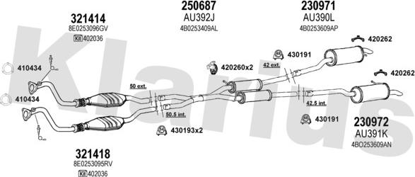 Klarius 940490E - Система випуску ОГ autozip.com.ua