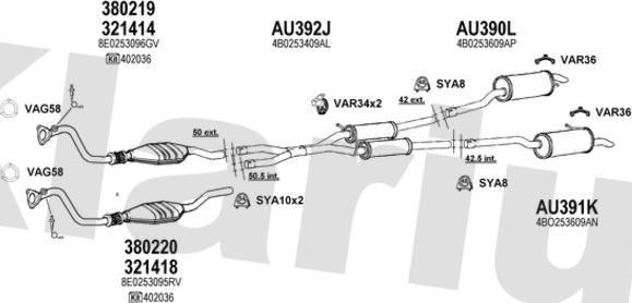 Klarius 940490U - Система випуску ОГ autozip.com.ua