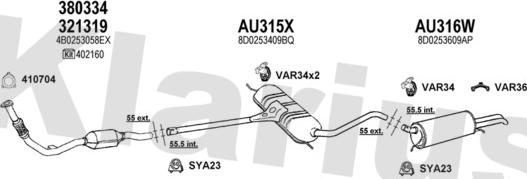 Klarius 940491U - Система випуску ОГ autozip.com.ua