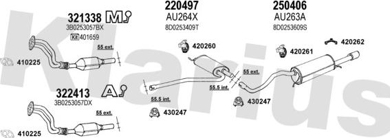 Klarius 940498E - Система випуску ОГ autozip.com.ua