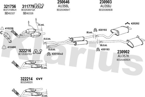 Klarius 940534E - Система випуску ОГ autozip.com.ua