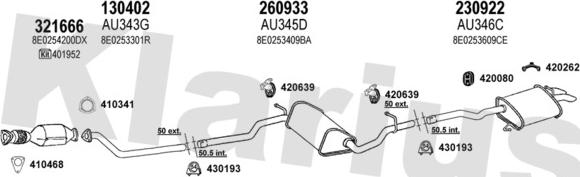 Klarius 940522E - Система випуску ОГ autozip.com.ua