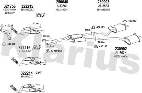 Klarius 940660E - Система випуску ОГ autozip.com.ua