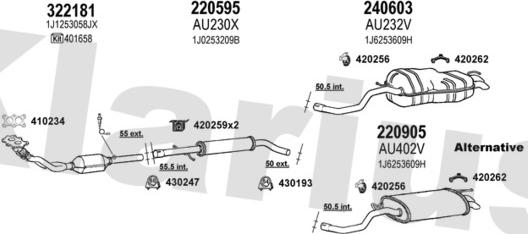 Klarius 940629E - Система випуску ОГ autozip.com.ua