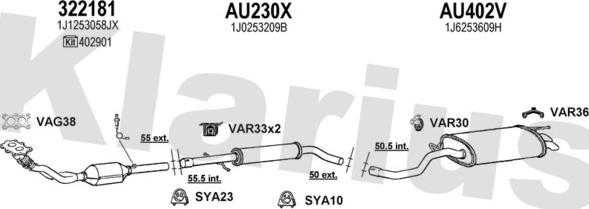 Klarius 940629U - Система випуску ОГ autozip.com.ua