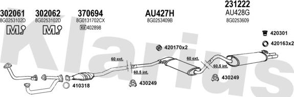 Klarius 940840E - Система випуску ОГ autozip.com.ua