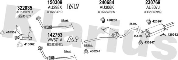 Klarius 940839E - Система випуску ОГ autozip.com.ua
