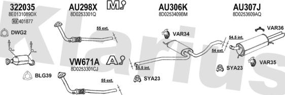 Klarius 940839U - Система випуску ОГ autozip.com.ua