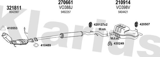 Klarius 960381E - Система випуску ОГ autozip.com.ua