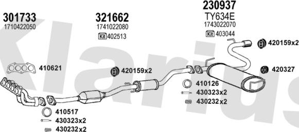 Klarius 900434E - Система випуску ОГ autozip.com.ua