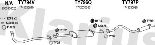 Klarius 900586U - Система випуску ОГ autozip.com.ua