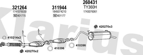Klarius 900214E - Система випуску ОГ autozip.com.ua