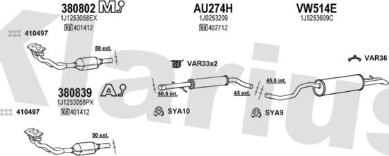 Klarius 930958U - Система випуску ОГ autozip.com.ua