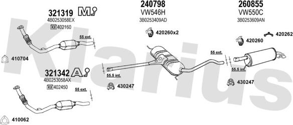 Klarius 930986E - Система випуску ОГ autozip.com.ua