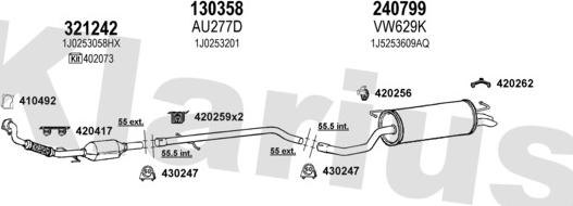 Klarius 930988E - Система випуску ОГ autozip.com.ua