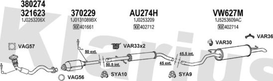 Klarius 931105U - Система випуску ОГ autozip.com.ua