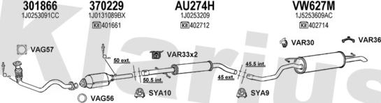 Klarius 931106U - Система випуску ОГ autozip.com.ua