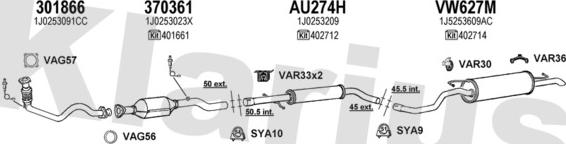 Klarius 931116U - Система випуску ОГ autozip.com.ua