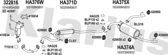 Klarius 420425U - Система випуску ОГ autozip.com.ua