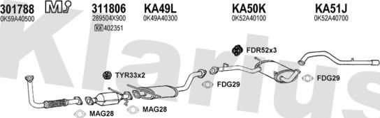 Klarius 500044U - Система випуску ОГ autozip.com.ua