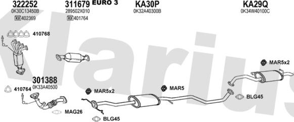 Klarius 500120U - Система випуску ОГ autozip.com.ua