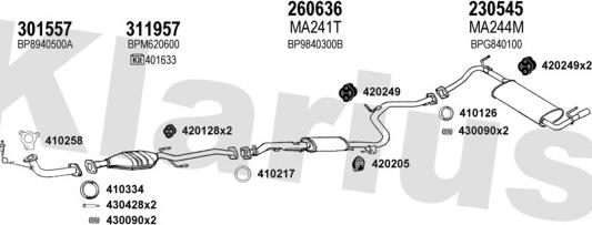 Klarius 570156E - Система випуску ОГ autozip.com.ua