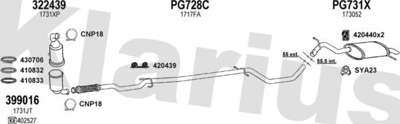 Klarius 630984U - Система випуску ОГ autozip.com.ua