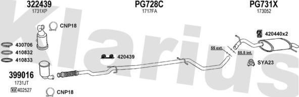 Klarius 630799U - Система випуску ОГ autozip.com.ua