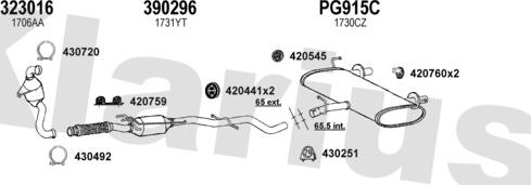 Klarius 631489E - Система випуску ОГ autozip.com.ua