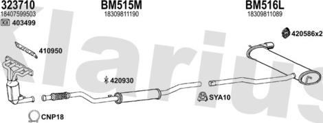 Klarius 620070U - Система випуску ОГ autozip.com.ua