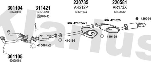 Klarius 030277E - Система випуску ОГ autozip.com.ua