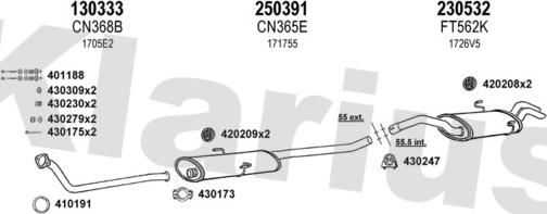 Klarius 180407E - Система випуску ОГ autozip.com.ua